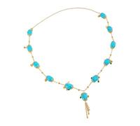 Lerpwige Collier tendance rétro avec pierres turquoises - Accessoire élégant pour femme