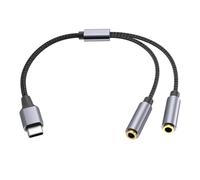 Lerpwige Convertisseurs de câble d'extension type C vers 3,5 mm pour casque de jeu double prise