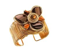 Lerpwige Déclaration texturée avec une large structure enveloppée | Grappe de perles centrales, profil ouvert flexible, pièce maîtresse de style pour les associations de robes décontractées