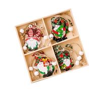 Lerpwige Décoration de Père Noël ennemi en bois faite à la main - Décoration polyvalente en bois à suspendre - Parfait pour les spiritueux de festival