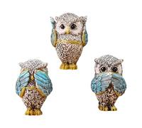 Lerpwige Décorations hiboux 3 proces Entendre Ne pas voir Ne Parler Pas Animaux Figurines Résine Sculptures pour Salon Chambre et Bureau