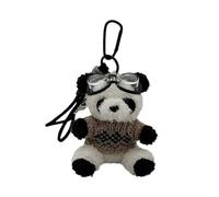 Lerpwige Dessin animé Animal Bag Anime Figurine Porte-clés Pana Porte-clés Modèle d'ours Pendentif Élégant Femmes Filles Accessoires Figurine Accessoire, Kaki Sweater, taille unique