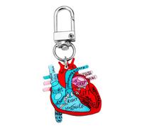 Lerpwige Diagramme du cœur humain Porte-clés Porte-clés en forme de cœur détaillé Accessoire pour adultes et enfants Apprendre l'anatomie