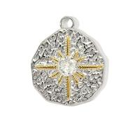 Lerpwige Double Color Heart Moon Étoile Papillons Abeille Charme Acier Inoxydable Pendentif Bijoux 11 Charme Polyvalent Pour Des Occasions Spéciales Ensemble Collier Papillon Étoile Lune, taille