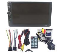 Lerpwige Écran tactile 7 pouces double DIN lecteur stéréo de voiture caméra de sauvegarde automatique écrans tactiles stéréo de voiture pour véhicules Son double DIN avec caisson de basses USB