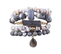 Lerpwige Élégant bracelet en pierre fait à la main Bijoux en pierre naturelle Bijoux Pierre Texture Parfait pour un ami ou un amoureux présent