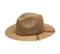 Lerpwige Élégant chapeau de paille large tissé à la main respirant vacances ethnique en paille vacances occidental SONEL élégant western, kaki, taille unique