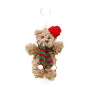 Lerpwige Élégant ours de Noël en peluche ornement en peluche. Élégant porte-clés ours en peluche décoration de sac pour l'esprit de Noël et décoration d'arbre
