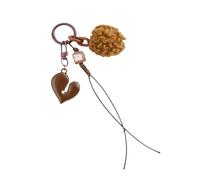 Lerpwige Élégant porte-clés en peluche en forme de cœur Beau porte-clés en forme de cœur Accessoire améliore votre sac et votre voiture avec des styles