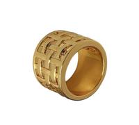 Lerpwige Élégantes bagues en alliage plaqué or/argent à motif gaufré creux alliance confortable paire d'accessoires creux gaufré anneau en métal, comme décrit