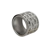 Lerpwige Élégantes bagues en alliage plaqué or/argent à motif gaufré creux alliance confortable paire d'accessoires creux gaufré anneau en métal, comme décrit