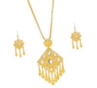 Lerpwige Ensemble collier et boucles d'oreilles à franges en alliage - Accessoire élégant conçu pour le confort et la beauté durable - Boucles d'oreilles et collier tendance, One Size, Comme décrit