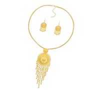 Lerpwige Ensemble collier et boucles d'oreilles à franges en alliage - Accessoire élégant conçu pour le confort et la beauté durable - Boucles d'oreilles et collier tendance, One Size, Comme décrit
