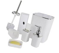 Lerpwige Ensemble complet de 6 pièces pour salle de bain Ensemble essentiel avec porte-brosse à dents liquide savon pour les mains Gobelet distributeur poubelle
