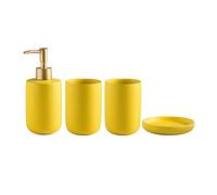 Lerpwige Ensemble d'accessoires de lavabo de salle de bain Distributeur de lotion Pompe à savon Porte-brosse à dents Bol Distributeur de pompe moderne Ensemble complet en résine Ensemble de lavabos