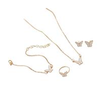 Lerpwige Ensemble de boucles d'oreilles avec pendentif, collier, bracelet, bagues et boucles d'oreilles pour les attaquants de la mode qui veulent améliorer leurs tenues - Collier simple et raffiné