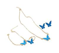 Lerpwige Ensemble de boucles d'oreilles avec pendentif, collier, bracelet, bagues et boucles d'oreilles pour les attaquants de la mode qui veulent améliorer leurs tenues - Collier simple et raffiné