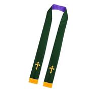 Lerpwige Étole religieuse double face à porter avec symbole de croix brodé écharpe clergée pour pasteurs prêtres hommes femmes vêtements d'église Étole de cérémonie église