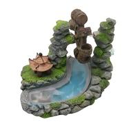 Lerpwige Fishtanks Figurine décorative en forme de roue aquatique avec projet d'artisanat de ruisseau Statue de paysage de jardin Cachette Moulin à eau fluide