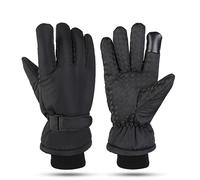 Lerpwige Gants de ski imperméables pour l'hiver pour homme et femme par temps froid Snowboard Vélo de route avec poignets élastiques Coupe-vent pour la randonnée Cyclisme Thermique Hiver Moufles