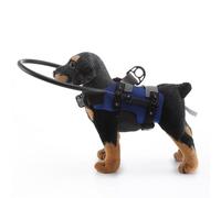 Lerpwige Harnais de protection pour chien aveugle avec laisse intégrée, réglable et confortable, en polyester, empêche les collisions et les cercles
