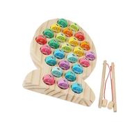 Lerpwige Jeu de pêche en bois naturel - Jouet éducatif - Améliore les capacités cognitives grâce au jeu interactif avec la pêche en bois - Avec barre magnétique