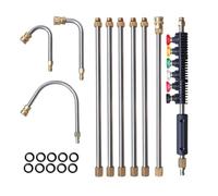 Lerpwige Lot de 10 lances de suppression haute pression avec 6 pointes de buse - Imprimante en acier inoxydable - Instructions de lavage - Barres incurvées