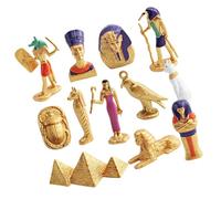 Lerpwige Lot de 12 jouets égyptiens miniatures avec pyramide sphinx pour enfants et collectionneurs