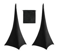 Lerpwige Lot de 2 couvre-pieds pour haut-parleur, trépied, avec sac de rangement, noir, tissu extensible, pour concerts, studio, utilisation de sécurité, trépied, cache pour cacher les câbles