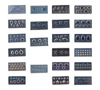 Lerpwige Lot de 22 moules créatifs en silicone pour nail art - Convient pour la fabrication de bijoux - Feuilles en résine, fleurs et animaux, taille unique, Comme décrit