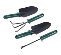 Lerpwige Lot de 4 outils de jardinage comprenant une pelle à main, une pelle à transplantation, des mauvaises herbes et une râpe à main pour creuser le malade des plantes