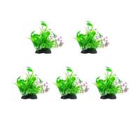 Lerpwige Lot de 5 plantes aquatiques artificielles avec base pour aquariums - Facile à entretenir - Accessoire d'abri de différentes tailles