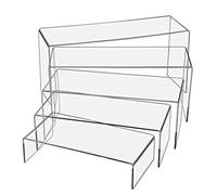 Lerpwige Lot de 5 présentoirs en acrylique pour plans de travail - 5 niveaux - Pour objets de collection - Figurines de jouets - Organisateurs de cupcake
