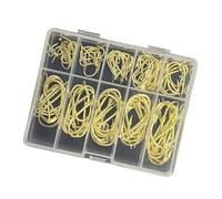 Lerpwige Lot de 70/100 hameçons de poisson épiné avec crochets à œil de mer pour la pêche en mer pour la pêche en métal