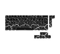 Lerpwige Lot de 74 touches avec impression latérale pour commutateurs Thème pluie étoilée 6,25U Barre d'espace 65 % 60 % touches imprimées sur le côté