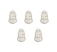 Lerpwige Mangeoire pour oiseaux pour l'extérieur - Support de boules de graisse suspendu - Cage en métal doré robuste - Distributeur de graines de sébum - Facile à remplir - Outil d'alimentation pour