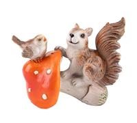 Lerpwige Miniature écureuil Oiseau Sur Jardin Champignon Statue Fées Accessoires de Jardin Écureuil Décors Art Maison