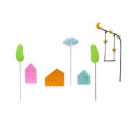 Lerpwige Miniure House Lot de 7 figurines miniatures de jardin en résine Histoire des fleurs Sélection de plantes pour plantes en pot Décoration de pelouse