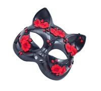 Lerpwige Motif floral Mascarade Cats Visage Accessoires de costume pour femmes Halloween Cosplay Masquerade