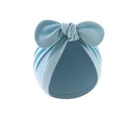 Lerpwige Nouveau-né Turban Indien sans Bord Confortable Bébé Coiffe Grand Nœud Chapeau Printemps pour les nourrissons 0-12 M Bébé Nouveau-né Filles Garçons Avec, bleu clair, taille unique