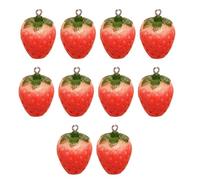 Lerpwige Pendentif Fraise Artificielle Beau Charme en Forme de Fruit pour Artisanat Fait à la Main Accessoires de Bijoux pour Porte-clés Accessoires Sac Magie, M, comme décrit