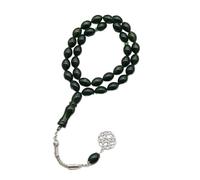 Lerpwige Perles de prière ovales Tasbih Musulmans Acrylique Chapelet Bracelet Adoration Accessoires pour Cadeau Islamique Créatif DIGENAISQUE, vert foncé, taille unique