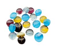 Lerpwige Petites perles de verre colorées à fond plat Pierres de marbre pour la décoration de la maison et projet d'artisanat Vase Remplissage en verre