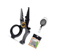 Lerpwige Pince de pêche en alliage d'aluminium avec anneaux fendus et coupe-ligne Outil de pêche Ciseaux facile à utiliser Anneaux fendus