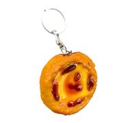 Lerpwige Porte-clés avec pendentif en forme de canne réaliste pour décorer des clés, des sacs et des appareils mobiles, Tarte portugaise, taille unique