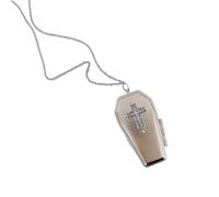 Lerpwige Porte-clés cercueil en métal avec détail compliqué ouvre-chaîne pendulaire cou accessoire de mode texture métal pour ventilateur gothique