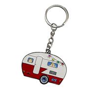 Lerpwige Porte-clés double face en métal à la mode - Accessoire pour les couples de camping et les amateurs de camping, rouge, taille unique