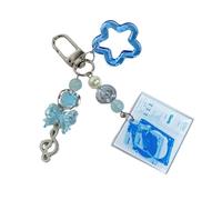 Lerpwige Porte-clés en forme de disque de musique artistique fait à la main - Accessoire portable - Cadeau pour les amis et les couples - Porte-clés vintage, bleu, taille unique