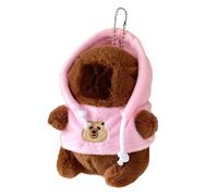 Lerpwige Porte-clés en peluche charme animal mignon beau pendentif ornement porte-clés sac à dos décoration pour femmes filles voiture porte-clés décoration pour femmes filles, e, capybara head sweats