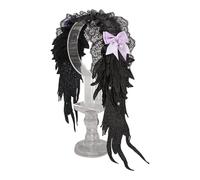 Lerpwige Punk Ailes d'ange Bandeau Sombre Punk Anime Cheveux Accessoire de Cheveux Nœud Réglable pour Femmes Adolescents Mascarades Fête
